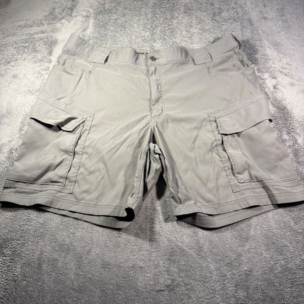 Duluth Trading Co On The Fly Mens 46 Gray Relaxed Fit Cargo Shorts Stretch Nylon